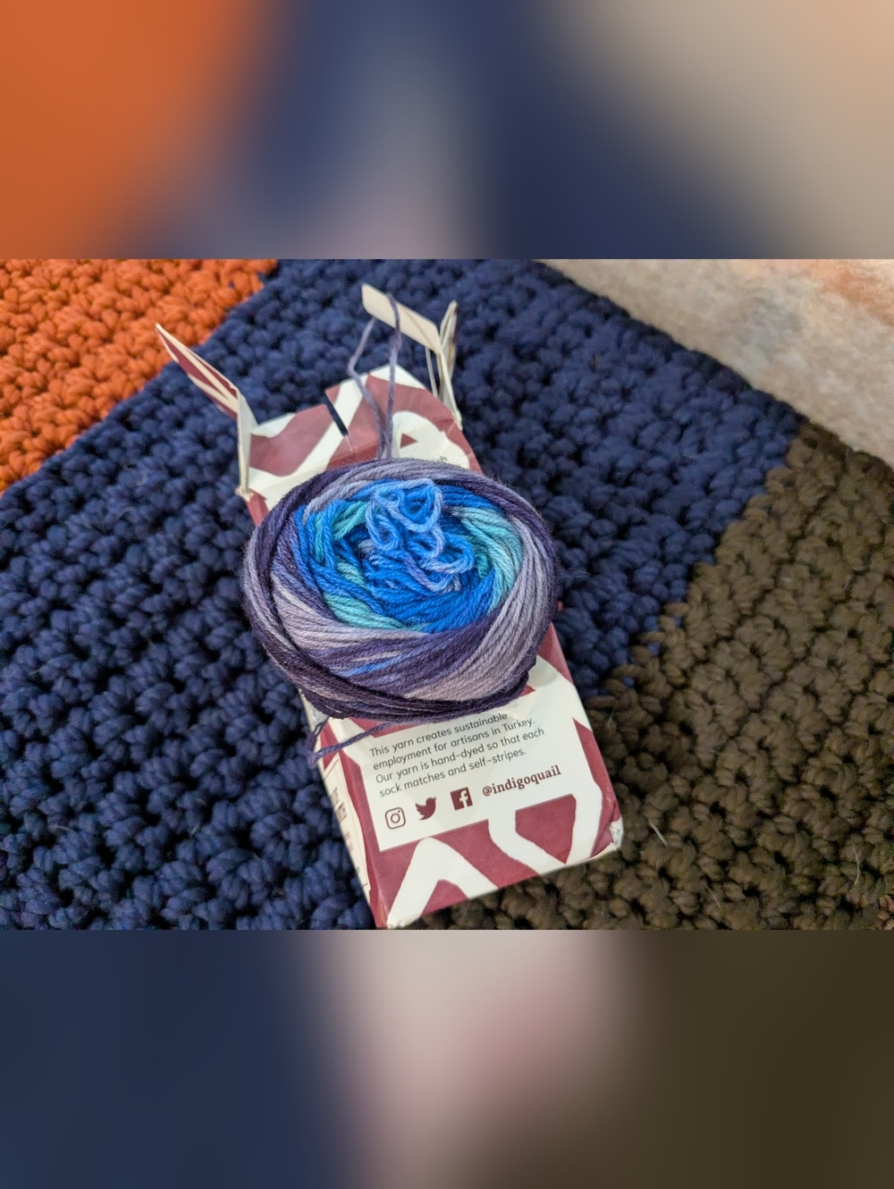 Indigo Quail 'Sock of the Month' Self-Striping Sock Kit - Blue Multic